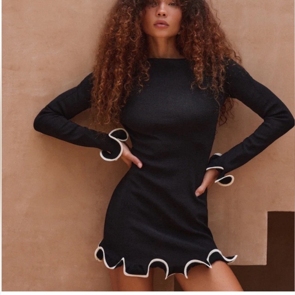 Same Los Angeles ruffle hem mini dress